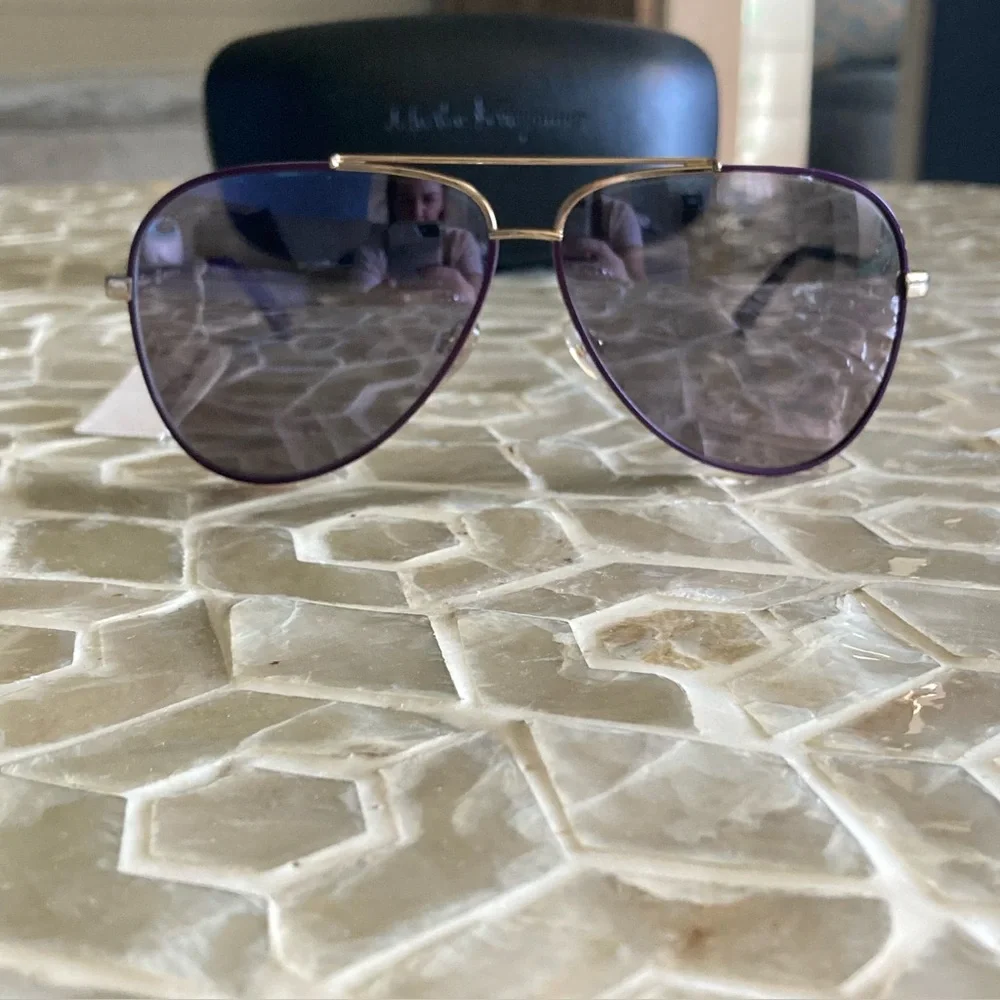 NEW!  Salvatore Ferragamo 60mm Aviator Sunglasses in ‘Quartz Sat’